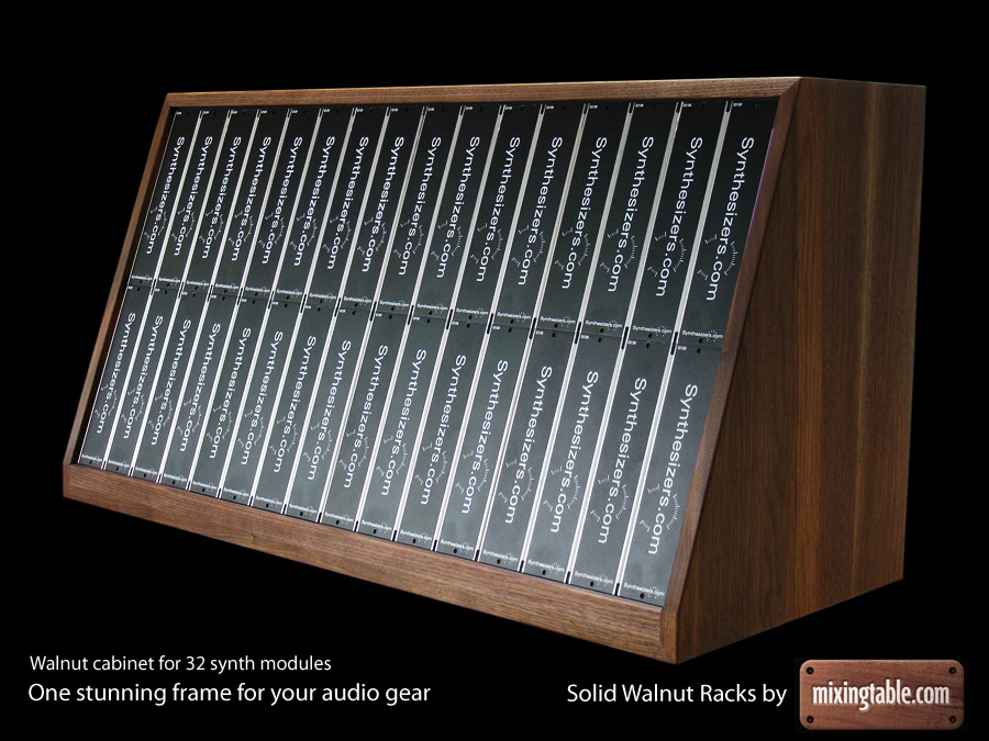 Solid Walnut Rack for 32 modular sythesizer units